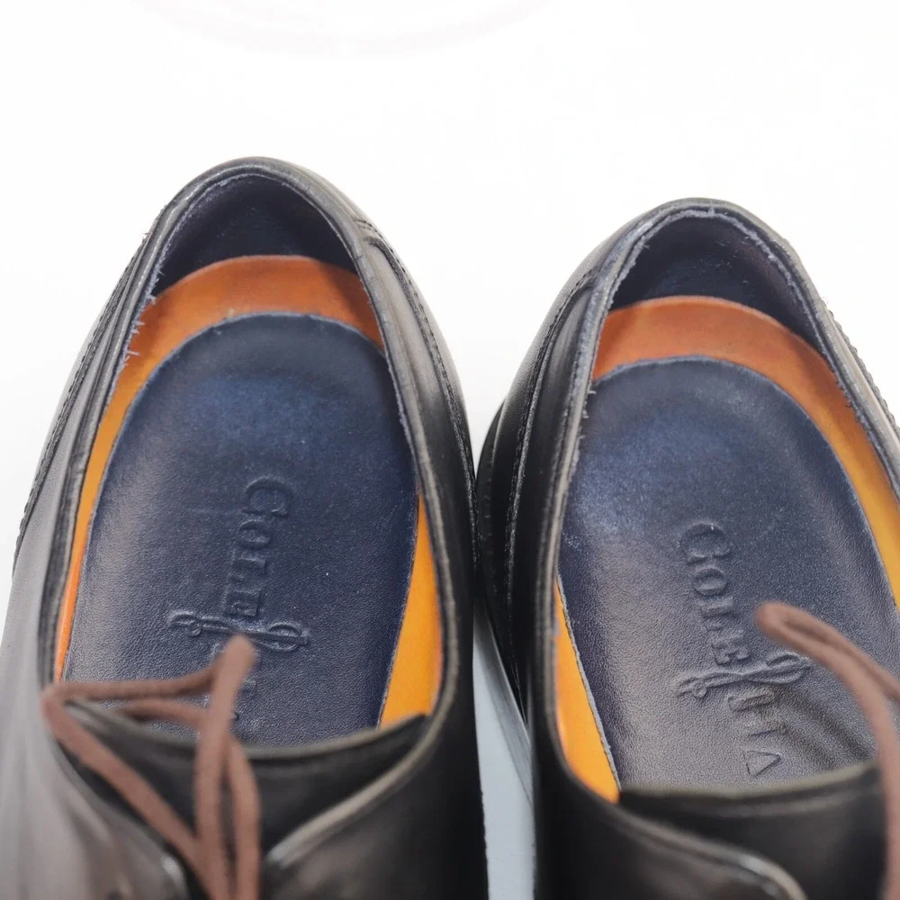 Cole Haan Mens Lenox Hill Oxfords Size 8 M Black Leather Apron Toe Dress Shoes